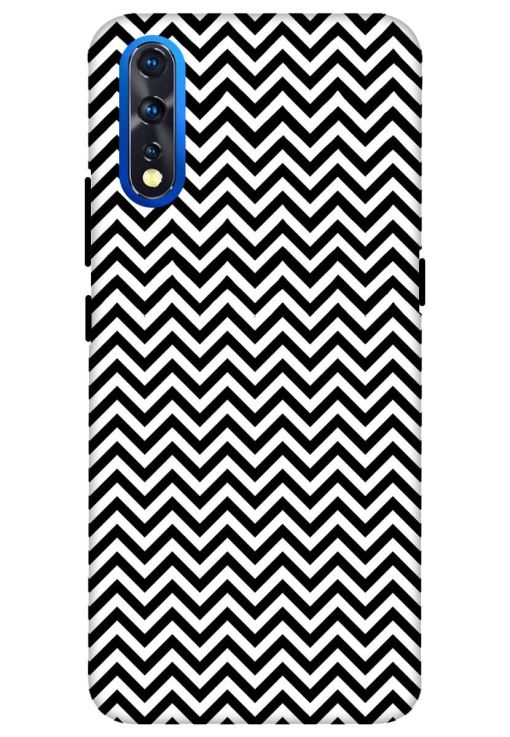 White & Black Zigzag Mobile Cover For Vivo Z1X